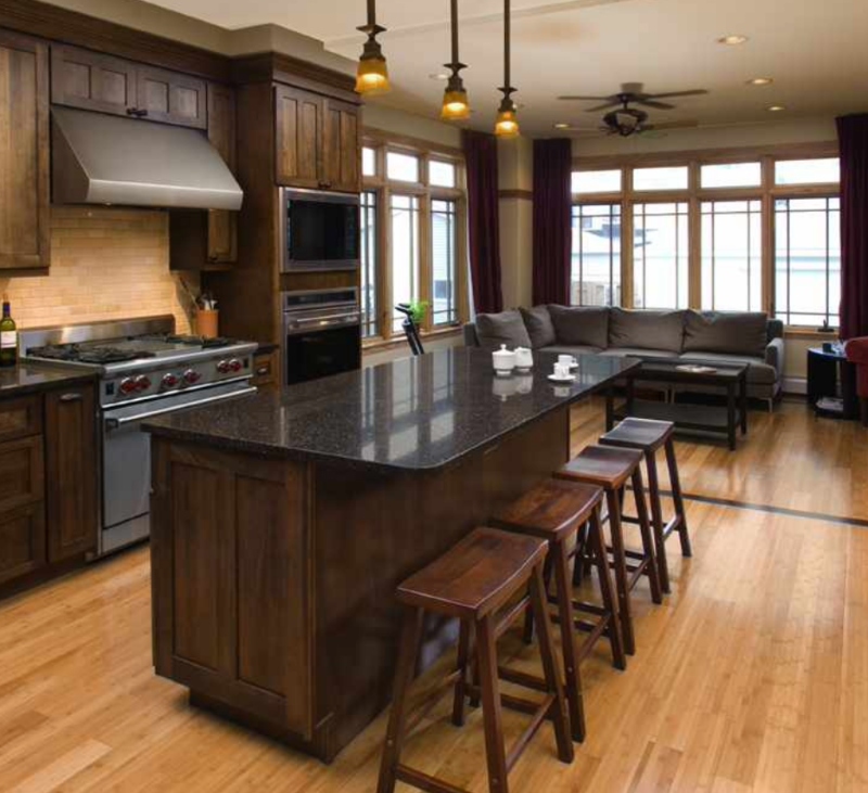 Favorite Natural Granite Counters To Top Cherry Wood Cabinetry